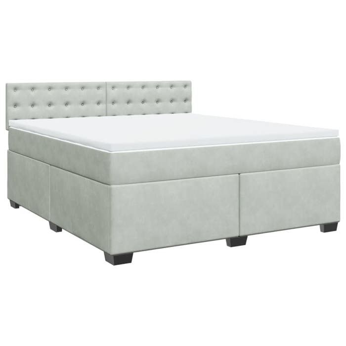 Maison Exclusive - Sommier à lattes de lit et matelas Gris clair 180x200cm Velours