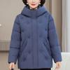 Plus Size XL-6XL Middle Age Women's Short Puffer Jacket Winter Outerwears Hooded Elegant Embroidery Thick Warm Down Coats