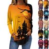 Tee Shirts For Women Fall Casual Long Sleeve Shirts Sweatshirt Vintage Graphic Printing Top Pullover Halloween