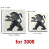 for Peugeot 3D Lion Emblem 3008 2008 ABS Car Stickers Front Hood Decals Rear Trunk Badge Refitted Accessories