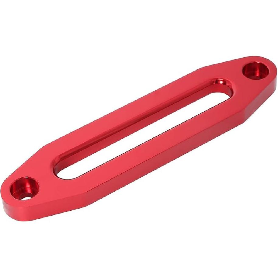 10 Inch Billet Polished Aluminum Bolt-Pattern Hawse Fairlead Synthetic Winch 8000-15000 LBs For ATV/UTV Rope Cable (Anodized Red, 10'')