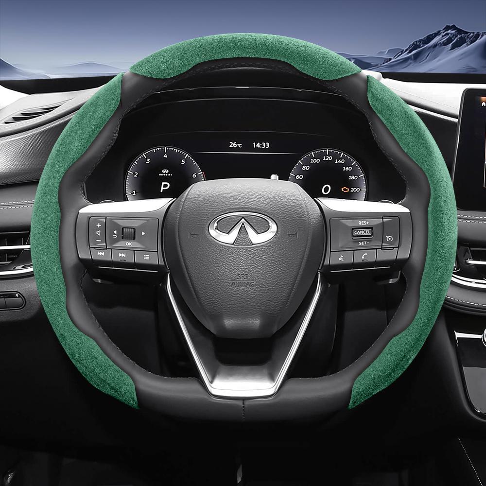 Bpzsw1 Подходит для рулевого колеса Infiniti Sports из замшевой кожи со съемной конструкцией на кнопках для моделей, таких как Q50 Qx50 Qx55