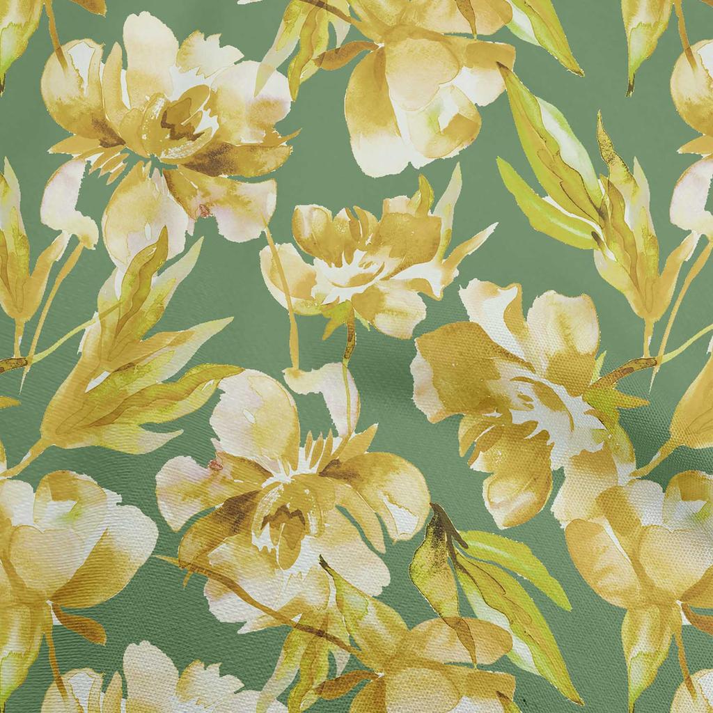 oneOone Хлопчатобумажная гибкая зеленая ткань с цветочным принтом, принадлежности для квилтинга, швейная ткань с принтом в ярдах, 40 дюймов