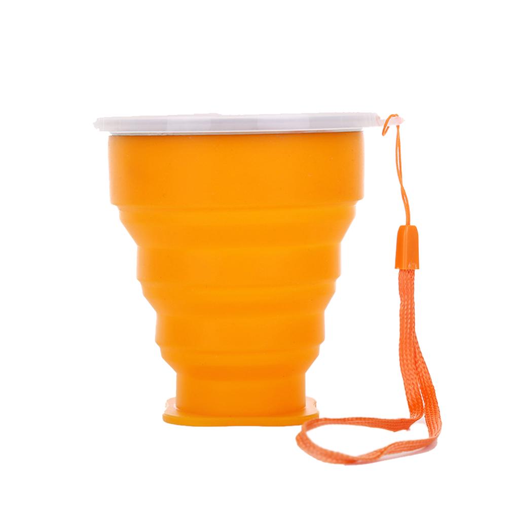 200ml Silicone Collapsible Cups for Camping Travel Small Portable Drinking Cup with Lids Reusable for Outdoor Hiking