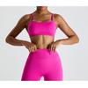 Дышащий Быстросохнущий Телесный Комплект для Йоги для Женского Бега и Спорта, Красивый Комплект для Фитнеса с Открытой Спиной