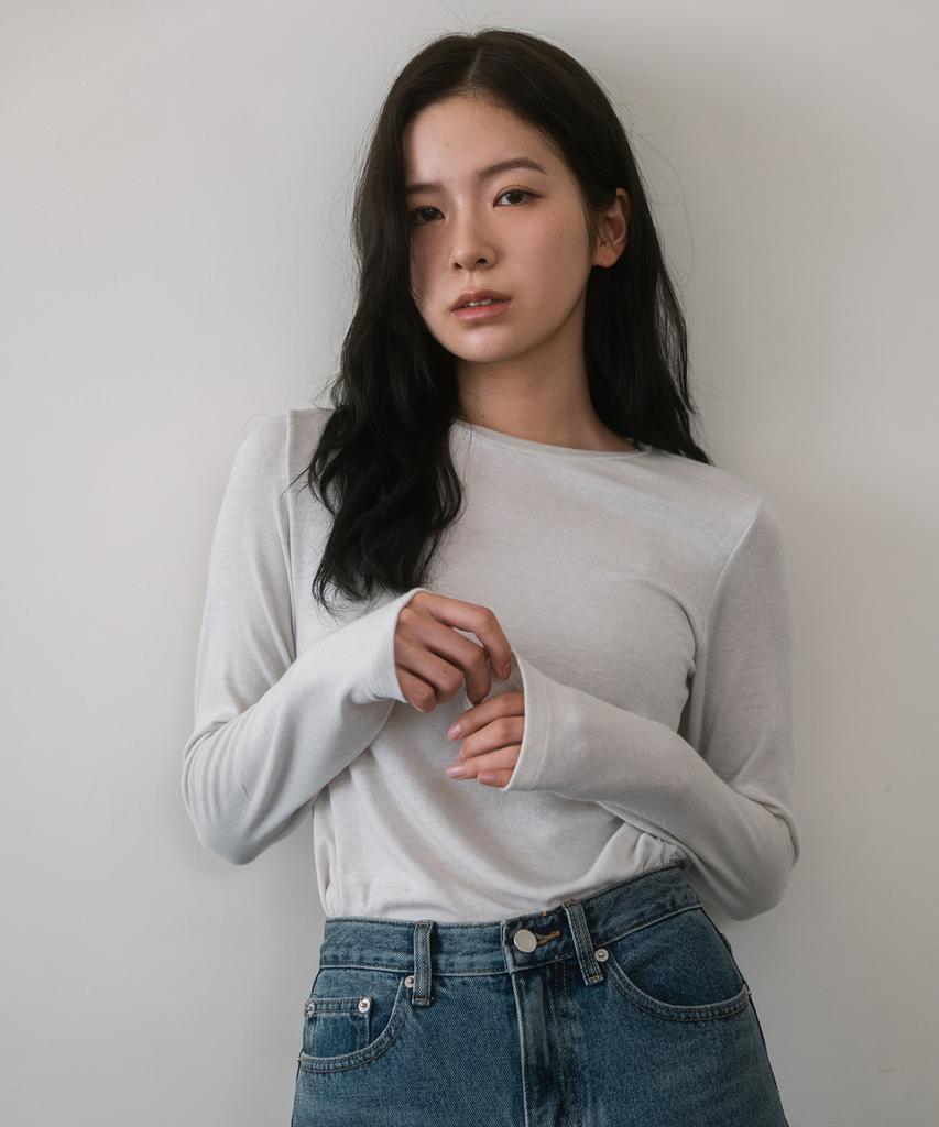 LAMINEZ Essential Basic T-Shirt - Light Gray