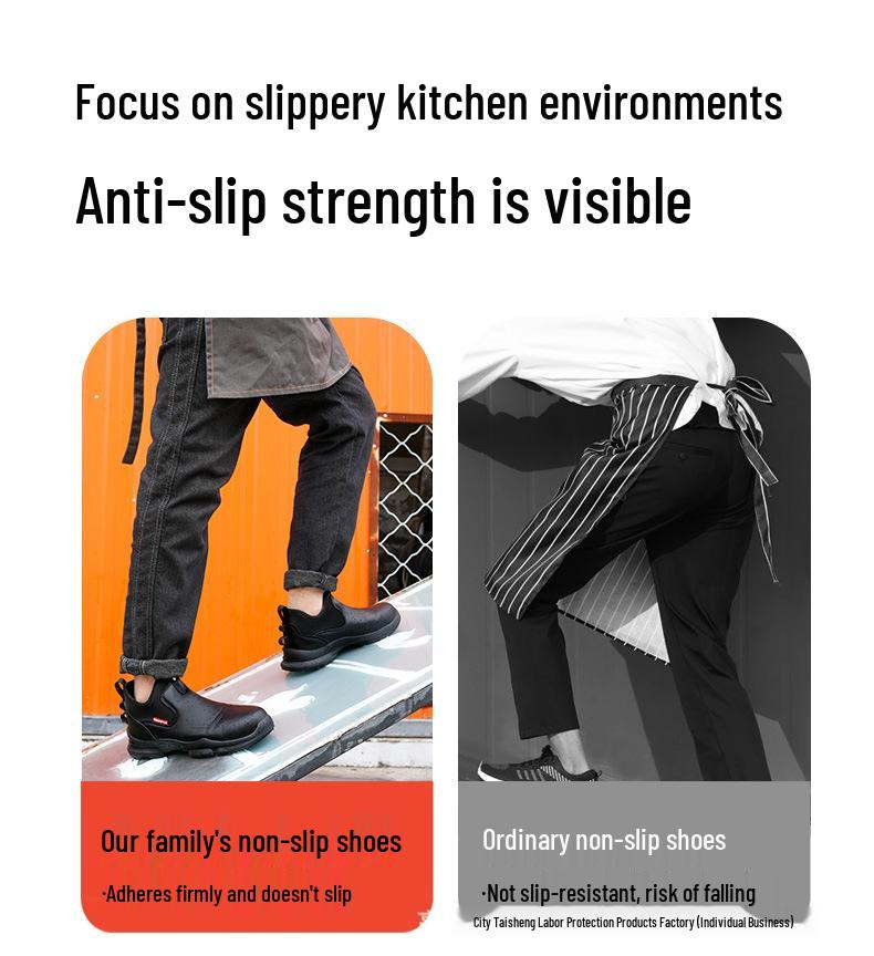 Non-Slip Lightweight Chef Shoes: Comfortable, Wear-Resistant, Ideal for Hotel Work and Long Standing, All-Season Use.