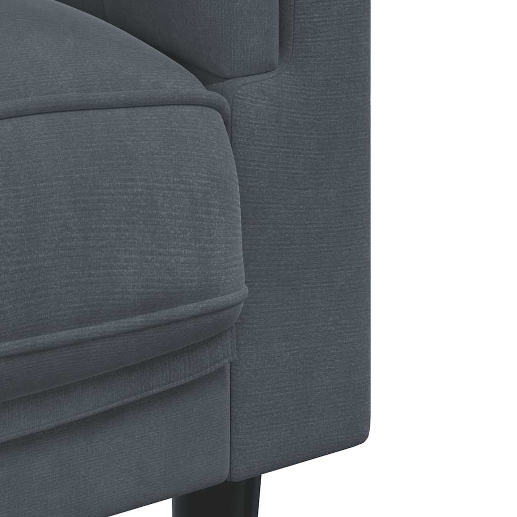 Armchair with Cushion Dark Grey Velvet