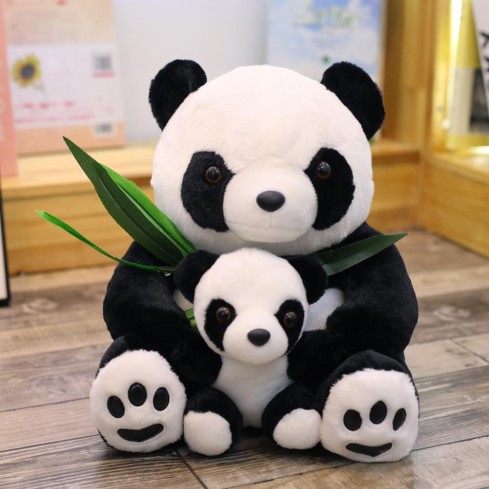 Plush toy cute lying down bamboo leaf panda doll pendant car birthday gift doll gift