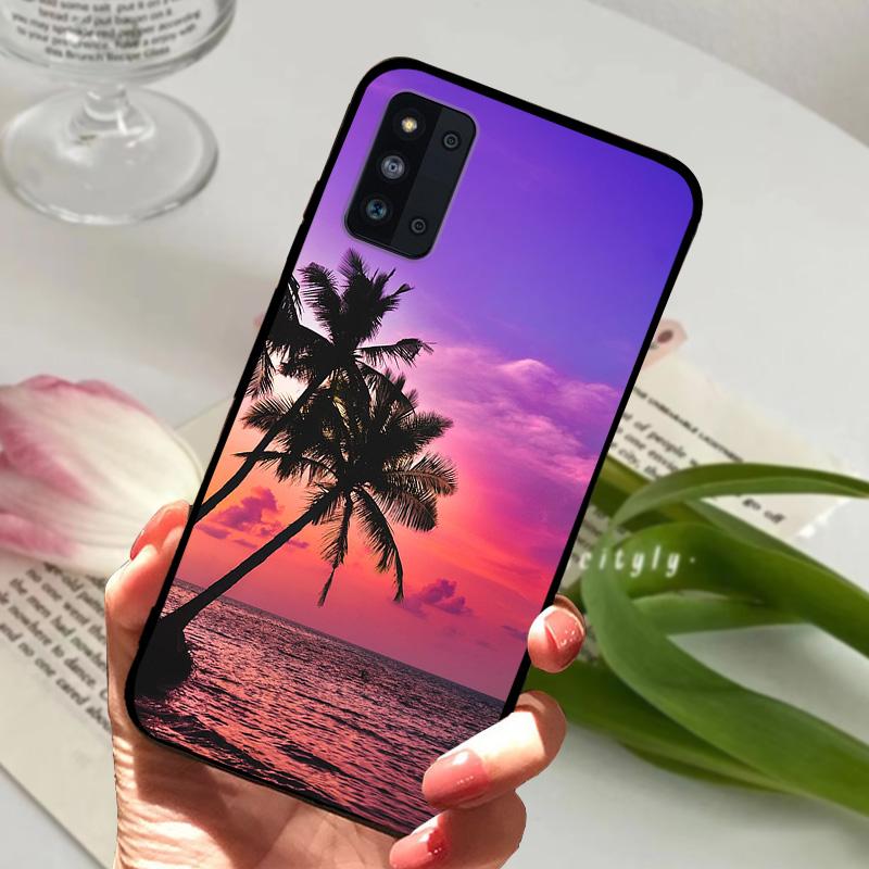 Силиконовый чехол для Samsung F52 5G Милое животное ТПУ Черная крышка для телефона для Samsung Galaxy A52 4G 5G M52 Геометрический Fundas Бампер
