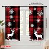 2 шт., 2D плоская печать Креативные шторы Клетка буффало Олень Снежинки (4) Универсальный полиэстер (без удилища) Праздничный Идеально для