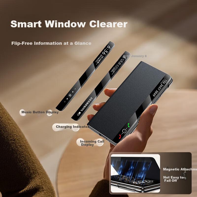 Smart Window Magnetic Flip Case for Huawei Mate X5 Huawei X3 Collector Edition Leather Foldable Screen Full Coverage Shockproof Slim Unisex Phone Case