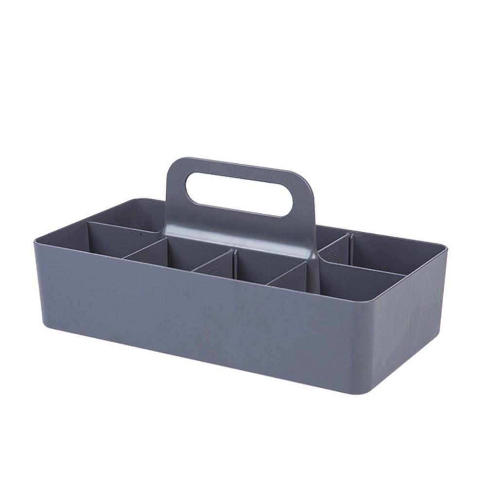 Plastic Portable Storage Organizer Segmented Space Saving Handle Sectional Tray Container Pen Holder Storage Basket