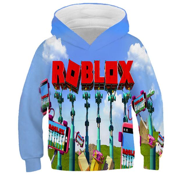 2025 MINISO Новая толстовка 3D с мультяшным принтом Roblox для мальчиков и девочек, с длинным рукавом, весенне-осенняя, повседневная толстовка, 4-14 лет
