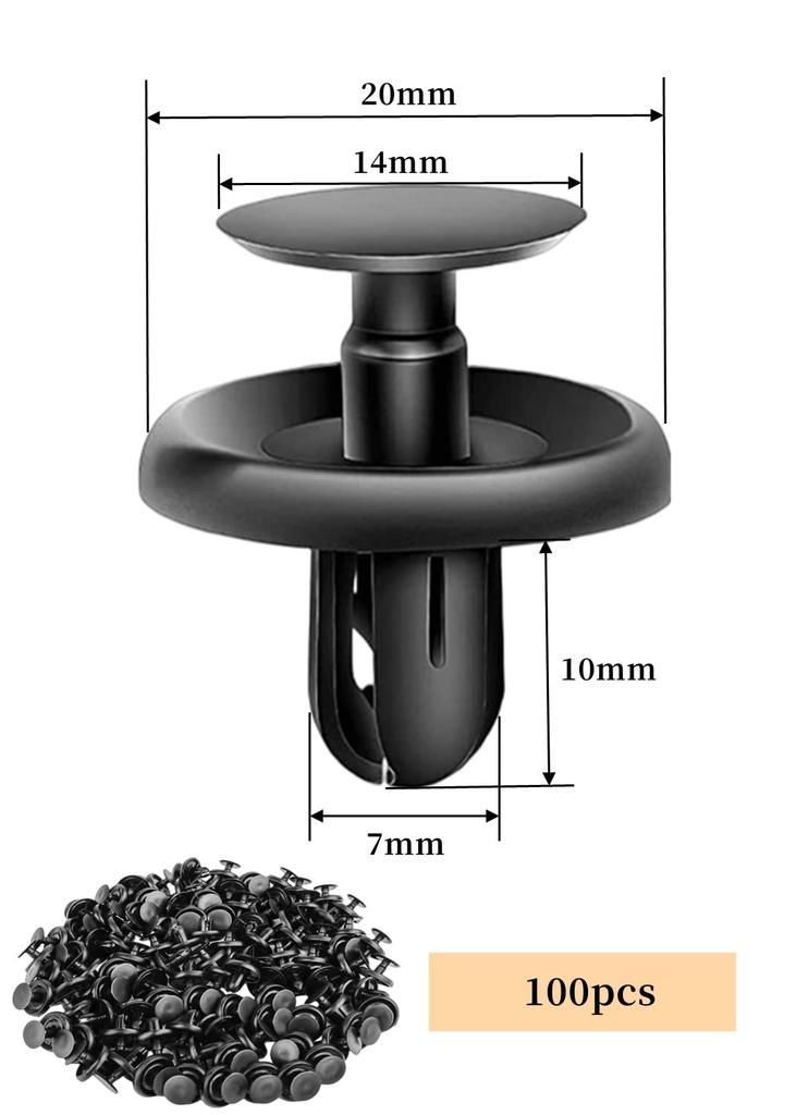YFFSFDC Rivet Clips Fasteners 100pcs 7mm Hole Diameter Rivets for Car Toyota Lexus Bumper Fender Clip Fastener