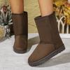 Зимние женские сапоги на плоской подошве до середины голени, новые фланелевые туфли на платформе для женщин, зимние сапоги на плоской подошве, повседневная женская обувь из хлопка для активного отдыха