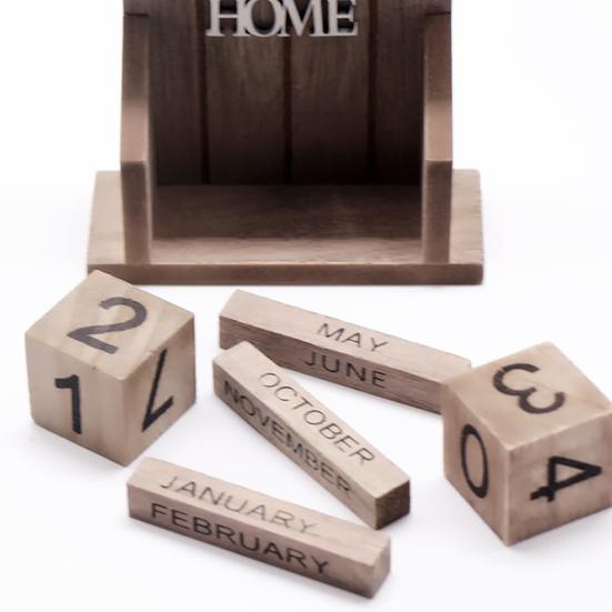 1 комплект, форма маленького домика, широкое использование, прочный, изысканный, винтажный, вечный календарь, настольный вечный календарь