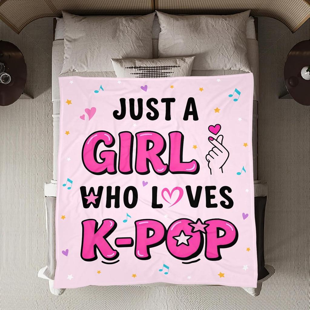 Просто Девочка Одеяло Фланелевое Одеяло Для ЛЮБИТЕЛЕЙ K-POP Мягкое Идеальный Подарок на День Рождения Домашний Декор для Кровати Дивана Уличный Туристический Плед