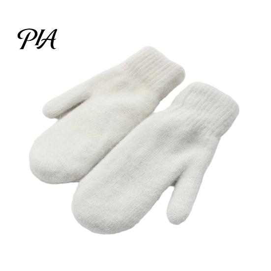 Soft Imitation Rabbit Fur Gloves 1 Pair Winter Warm Mittens for Women, Cold Weather Plush Knit Skin Friendly Mitts with Thick Lining And Elastic