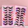 8-Pair Set Colorful False Eyelashes Reusable Mink-Like Lashes Curled False Eyelashes  Performance