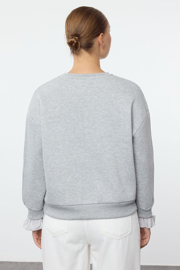 Женская модная стильная толстовка темно-синего цвета, детальная, непринужденная, удобная посадка, вязаная толстая флисовая толстовка с внутренней стороны