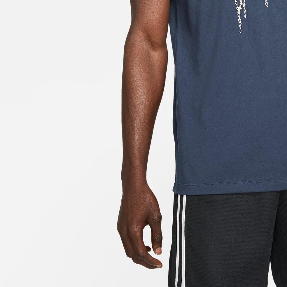 Nike Футболка с коротким рукавом и логотипом для баскетбола, мужские топы DD9344-451