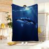 Anime whale Throw Lightweight g Flannel Blanket Soft Skinfriendly for Summer Cooling