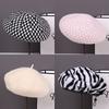 Beret women autumn and winter wool knitted beret Internet celebrity versatile fashion thousand bird grid star anise painter hat