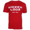 Мужская футболка Widzew Łódź Минималистичный принт с логотипом на груди Разноцветная Свободный крой Круглый вырез Повседневная футболка для польских футбольных фанатов
