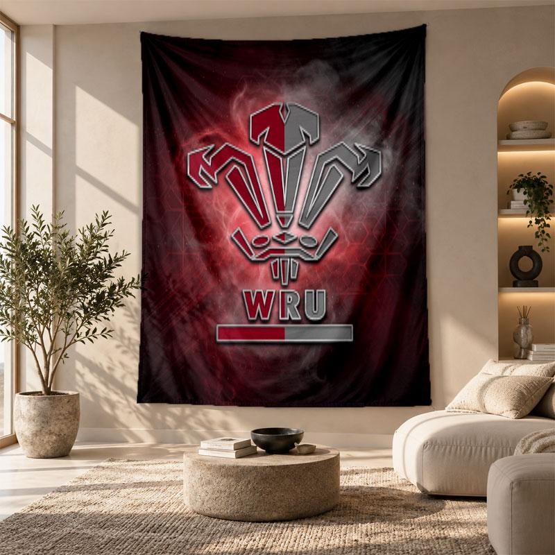 Decorative Tapestry,Wales Rugby Printed Wall Art, Lightweight Wall Hanging For Bedroom Background