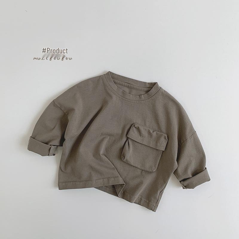 Kids' Autumn Long-Sleeve Cotton T-Shirt - Versatile Korean Style for Boys & Girls