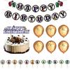 Party Birthday Theme Decor Suit Supplies Set Balloon Caketopper Banner
