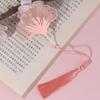 Креативная закладка для книг с росписью по металлу, китайский полый кленовый лист, бахромчатый абрикосовый лист, закладка для книг, подарки, латунная кисточка, школьные принадлежности