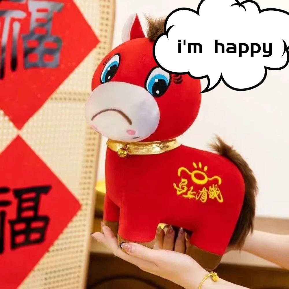 PP Cotton Filling 2026 New Year Mascot Cute Plush Horse Toys Chinese Horse Mascot Chinese New Year