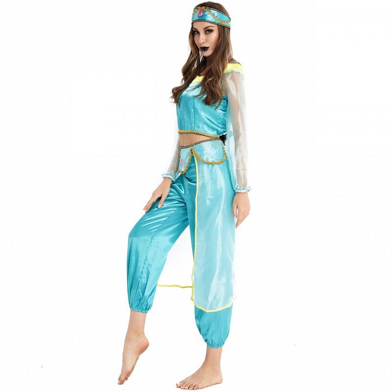 Adult Womens Jasmine Costume S-XXL Aladdin Themed Party Outfit Halloween Cosplay