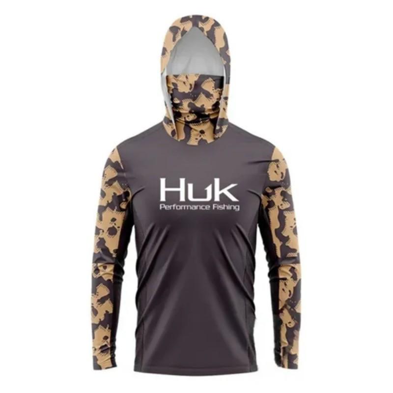 Новый HUK Спортивный костюм с капюшоном для рыбалки, легкая защита от солнца, с длинным рукавом, Luya