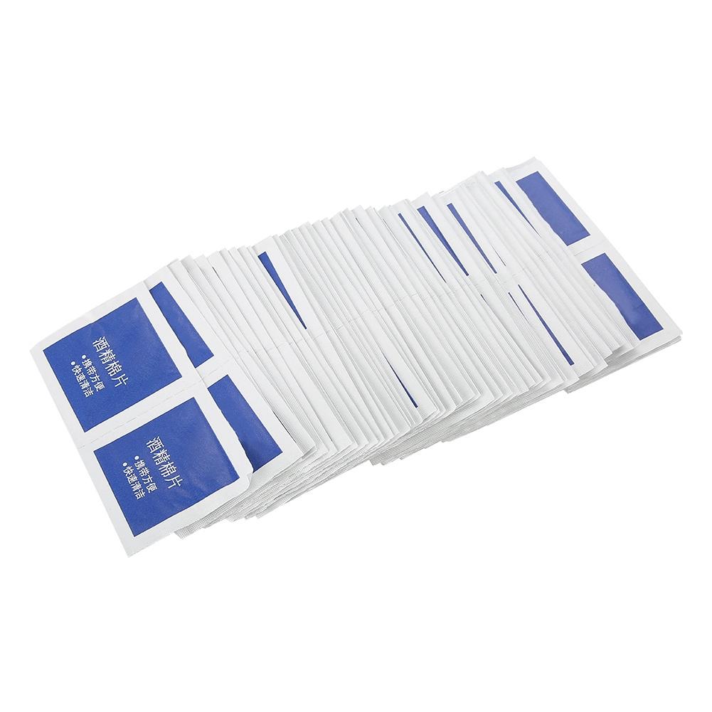 100pcs Box Medical Alcohol Disinfection Cotton Pad Alcohol Wipes for Pierced Ear Silver Jewel