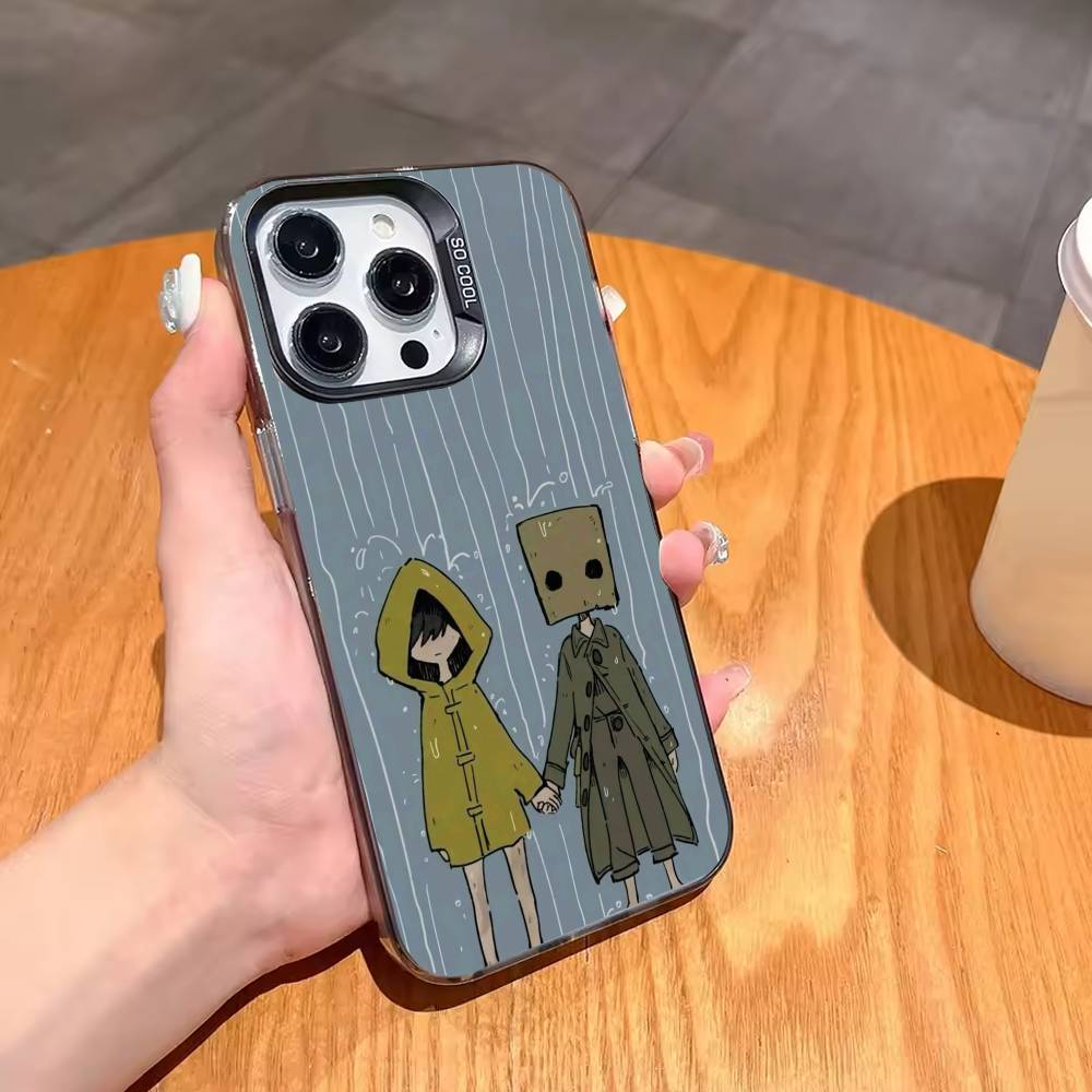 Игровой чехол L-Little N-Nightmares для iPhone17 16 15 14 13 12 Pro Max Серый Черный Матовый Лазерный Металлик Аврора Funda