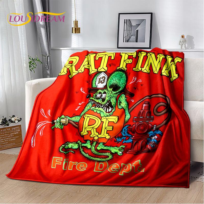 Одеяло с изображением мотоцикла, автомобиля и забавной крысы Fink, мягкое одеяло для дома, спальни, кровати, дивана, пикника, путешествия, офиса