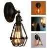 Vintage Lamp LED Wall Lamp Iron Lampshade Metal Wire Cage Lamp Bedroom Bedside Interior Wall Light Parlor Modern Wall Decor Arts