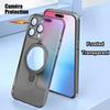 Coque pour iPhone 15, Antichoc Anti-Rayures Rigide avec Support Magnétique Rotatif et Protection Caméra - Translucide Noir