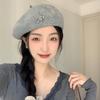 Bow Wool Beret for Women Japanese Style Sweet and Versatile Temperament Retro Fashion Painter Hat Trend