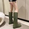 Стильные и простые высокие резиновые сапоги женские водонепроницаемые и нескользящие водонепроницаемые сапоги износостойкая внешняя водонепроницаемая обувь кухонные рабочие рукава женская обувь