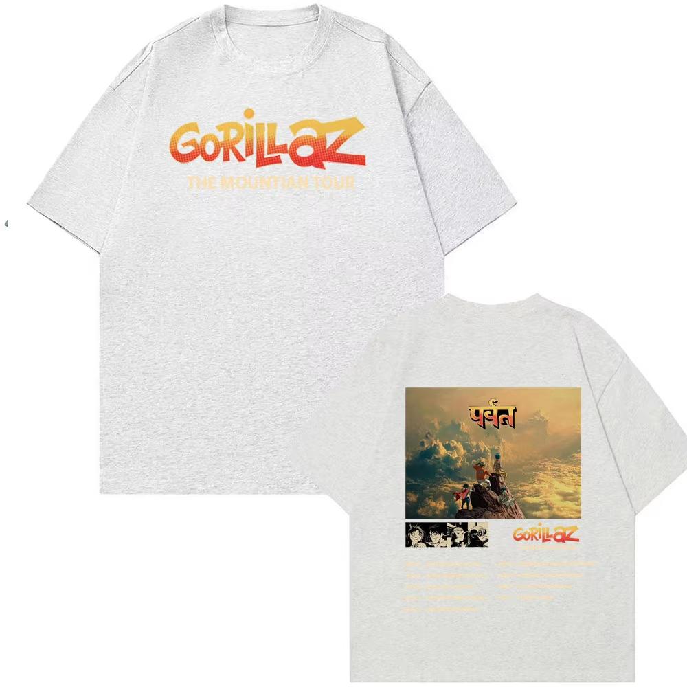Gorillaz Band Tour 2026 The Mountian Print T Shirt Men Women Fashion Hip Hop Classic Short Sleeve Tee pure Cotton ONeck Top