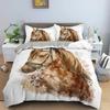 3D Animal Printed Duvet Cover Set Domineering Galloping Horse Bedding Set Soft 2/3pcs Polyester Quilt Covers with Pillowcase
