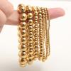 Stainless Steel Elastic Strand Beads Bracelets Bangles For Woman Waterproof Beaded Chain Bracelet 21cm