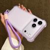 Милый Матовый Прозрачный Чехол для Телефона Для Iphone 17 17E 16E 14 15 16 11 12 13 Pro Max Ударопрочный Защитный Чехол С Ремешком-Шнурком