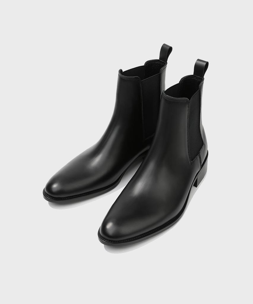 Firenze Atelier Rians_Slim Toe Square Banding Chelsea Boots 3338 [Black Fg]