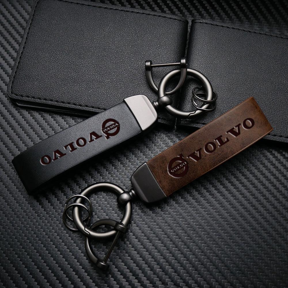 ktnbq3 Car Hot Stamping Badge Keychain Zinc Alloy Keyring Accessories For Volvo Xc60 Xc90 V40 V60 S60 V50 V90 S80 C40 XC40 V70 XC70 C30