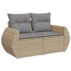 VidaXL Salon de Jardin avec Coussins 6 pcs, Canapés de Terrasse, Ensemble de Meubles de Patio, Mobilier d'Extérieur, Beige 3224995